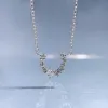 Подвески 2023 Новый 925 Серебряный инкрустанный бриллиантовой подково ожерелье женская сеть красная модная универсальная, маленькая и высокая смысл