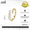 Ringe Effie Queen 14K Gold 925 Sterling Silber Natürliche Perle Ringe für verstellbare AAAA Kubikzirkonia Finger Ringe Schmuck GPR07