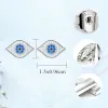 Ohrringe KALETINE Echte 925 Sterling Silber Ohrstecker Lucky Blue CZ Evil Eye Ohrstecker Für Frauen Männer Schmuck Kpop Zubehör