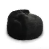 Berets Simplicity Men Warm Winter Cap High Quality Artificial Wool Plush Thick Fluffy Hat Solid Color Faux Fur Outdoor