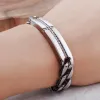 Bracelets Christian Religiário acredita que as pulseiras de fé de 12 mm de link de 12 mm na mão transversal para homens aço inoxidável com jóias CZ