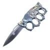 Head Set Ghost Four Folding Small Self Defense Outdoor Military Fist Buckle Knife Finger Tiger Window Breaker 602065