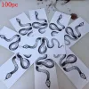 Tattoos 100pc Flower Arm Snake Waterproof Temporary Tattoo Sticker Men Women Big Size Black Cool Fashion Personality Art Fake Tattoo Set