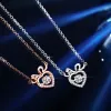 Colliers Gra Moisanite 50 Cent Diamond Pendant Collier battant Heart I Love Your Shape Jewelry Valentine's Day Gift