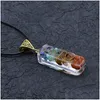 Andra smyckesuppsättningar Yoga 7 Chakra orgone Energy Healing Pendant Halsband naturliga stenhalsband för kvinnor mode smycken vilja och dr dhf3d