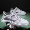 2024 New Mens Board Shoes Small White Shoes Sports and Casual Shoes Flat Bottom Breathable Mesh Shoes Youth and Student Shoes