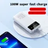 Banque Xiaomi Mijia 50000mAH 100W Banque d'alimentation Chargeur portable Batterie externe 2 Éclairage LED USB pour iPhone Xiaomi Samsung Powerbank