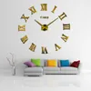 Relógios de parede promoção 2024 decoração de casa grande espelho romano moda moderna quartzo sala de estar diy relógio relógio
