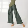 Abbigliamento da palco Pantaloni da donna Balletto Danza moderna Pantaloni classici Gamba larga Tasca dritta Pratica di ginnastica lunga