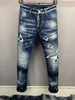 mens Dsquare Jeans DSQ2 black Hip Hop Rock Moto COOLGUY JEANS Design Ripped Distressed Denim Biker DSQ for men 881 designer d2 Embroidery Pants top jeans luxury