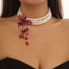 Collier en cristal à pampilles de perles de créateur pour femmes d'Europe et d'Amérique, voyage de célébrité sur Internet tendance et personnalisé, vacances, accessoires photo