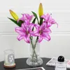 Decoratieve bloemen 41 cm kunstzijde nep lelieboeket DIY creatief als cadeau voor vrienden leren frisse woonkamerdecoratie