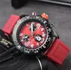 U1 AAA Bretiling B01 44mm Navitimer Watch Movement Japan Quartz Endurance Pro Avenger Chrono Meter Watches 고무 남성 시계 Sapphire Glass Wristwatch