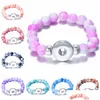 Kościki z koralikami Noosa Ginger Snap Button Bransoletka Acryl Natural Stone Kulki ręczne Bracelet Bracelet Biżuteria