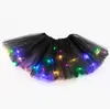 LED lumière rougeoyante Tutu robe femmes bébé Tulle étoile jupe courte Tutu filles Mini jupe adulte fantaisie Ballet Dancewear Costume de fête robe de bal Mini jupe