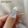 Anneaux Pansysen Sparkling Solid 925 argent sterling simulé simulé Moisanite Diamond Gemstone Marding Engagement Ring Women Bijoux