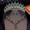 Halsketten Mode Brautschmucksets mit Diadas für Prinzessin Kronen Halskette Ohrringe Set für Hochzeitskleid Braut Kostümzubehör Accessoires