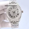 Mens Watch Clean Automatic Diamond Movement Silver Movement Watch Rostfritt stål Sapphire Vattentät lysande stil Classic Classic