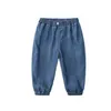 Джинсы, детские джинсовые брюки, новинка 2021 года, летние детские повседневные свободные мягкие джинсовые брюки для мальчиков и девочек, детские дышащие брюки с защитой от комаров