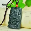 Hängen Natural Hetian Green Jade Zodiac Dragon Pendant Charm utsökta bästsäljande hantverk Fashion Luxury Fine Jewelry Holiday Gift