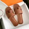 Designer Sandaal Slipper Damessandaal Leren platte sliders Lente zomer Sandalen Schoenen Dames Klassiek merk Casual Strand Echt leer Topkwaliteit outdoorschoenen