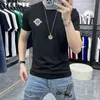 Męskie koszulki Summer New Mens Slim Fit T-shirt Wzór spersonalizowany młodzieżowa moda T-shirt okrągła szyja talia męska noszenie J240221