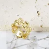 Cluster Rings JOVO LOVE Geometric Cutout Ring Gold Color Metal Stainless Steel For Women Hand Waterproof Wholesale Drop Jewelry