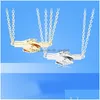 2 pièces/ensemble aimant attire Couple pendentif collier créativité poignée de main moulage colliers Vintage Simple juif Dhgarden Dhdaf