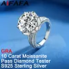 Rings 10 Carat D Color Moissanite Rings for Women Sparkling Big Moissanita Brilliant Lab Diamond 925 Silver Fine Jewelry Wholesale