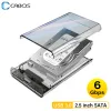 Scatole da 6 Gbps USB3.0 Mobile Hard Disk Box da 2.5 pollici SATA a USB3.0 HDD Enclosure SSD Custodia di archiviazione esterna trasparente Supporto 6T HDD Box