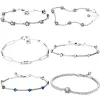 Bangles Original Sterling Sier Celestial Stars Daisy Link Chain Stones Pave Bar Bracelet для популярных украшений для брюшного изделия