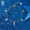 Bangles ORSA JEWELS 925 Sterling Silver Seahorse Starfish Shell Bracelet for Women Handmade Fashion Thin Bracelets Jewelry APB02