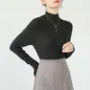 Women's Blouses Lady Winter Blouse Stylish Half-high Collar Knit Sweater Slim Fit Soft Texture Casual Warmth For Fall