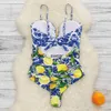 Damskie odzież kąpielowa 2023 Nowe przybycie pojedyncze ramię One Piece Swimsuit Kobiety kwiatowy drukowane tropikalne letnią plażę Kąpiel Hoth24221