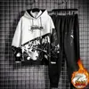 Męskie dresy stroju hip -hop z kapturem Sweter Sweter Modny długi rękaw Top Ins Autumn and Winter New Loose Coat Brand Setl24