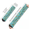 Chaussettes pour hommes Shibes en bleu Harajuku, bas Super doux, accessoires longs toute saison, cadeau d'anniversaire unisexe