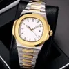 19色のメンズウォッチ自動自動風力滑空Sooth Second Hand Sapphire Glass Silver and Gold Wristwatch270c