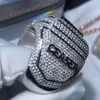 D couleur VVS Moissanite Sterling Sier Hip Hop fiançailles mariage hommes anneaux