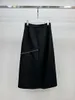 Skirts Black Women Long Skirt Side Zipper Split Female Formal