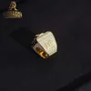 Jóias personalizadas de fábrica Sier VVS Moissanite Diamond Hip Hop Star Iced Out Letter Ring Men