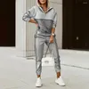 Calças femininas de duas peças Primavera Mulheres Tracksuit Pieces Set Feminino Impressão Solta Matching Terno Manga Longa Tops Calças