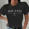 T-shirt da donna 2024 Moda donna Stampa T Shirt Lettera Tee Shirts Donna Harajuku Y2K Manica corta 2023 Estate Top in cotone Streewear femminile T240221