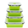 Silikon fällbara lunchlådor Rektangel Collapsible Bento Box Food Container Bowl 350/500/800/1200 ML 4PCS/SET