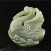 Anhänger aus altem China, natürlicher Hetian-Jade, handgeschnitzter Schwan-Anhänger Nr. 13