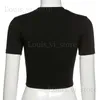 T-shirt Femme Spider Strass Summer Crop Tops Noir Y2K Streetwear Sexy Manches courtes T-shirts serrés pour femmes Slim Baby Tee 2000s Vêtements T240221