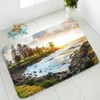 Tapis de bain Tapis antidérapant Cascade Forêt Pierre Paysage naturel Chambre Cuisine Paillasson Sol intérieur Coussinets de pieds absorbants Décor à la maison