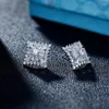 Stud Earrings Trend Ladies Zircon Square Luxury Women White Wedding Ear Ornament Ms Jewelry Gift Wholesale Retail