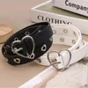 Ceintures Mode PU Cuir Ceinture Femmes Vintage Y2K Réglable Coeur Boucle En Métal Mignon Parti Creux Punk Cool Pour Robe Jeans