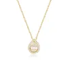 Colares novos em colares cruz ankh corrente waterdrop em forma de pingente feminino colar de luxo elegante prata 925 claro cz colar