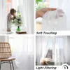 Curtain Shading Solid White Sheer Curtains for Living Room Decoration Window Curtains for Kitchen Modern Tulle Voile Organza Curtains